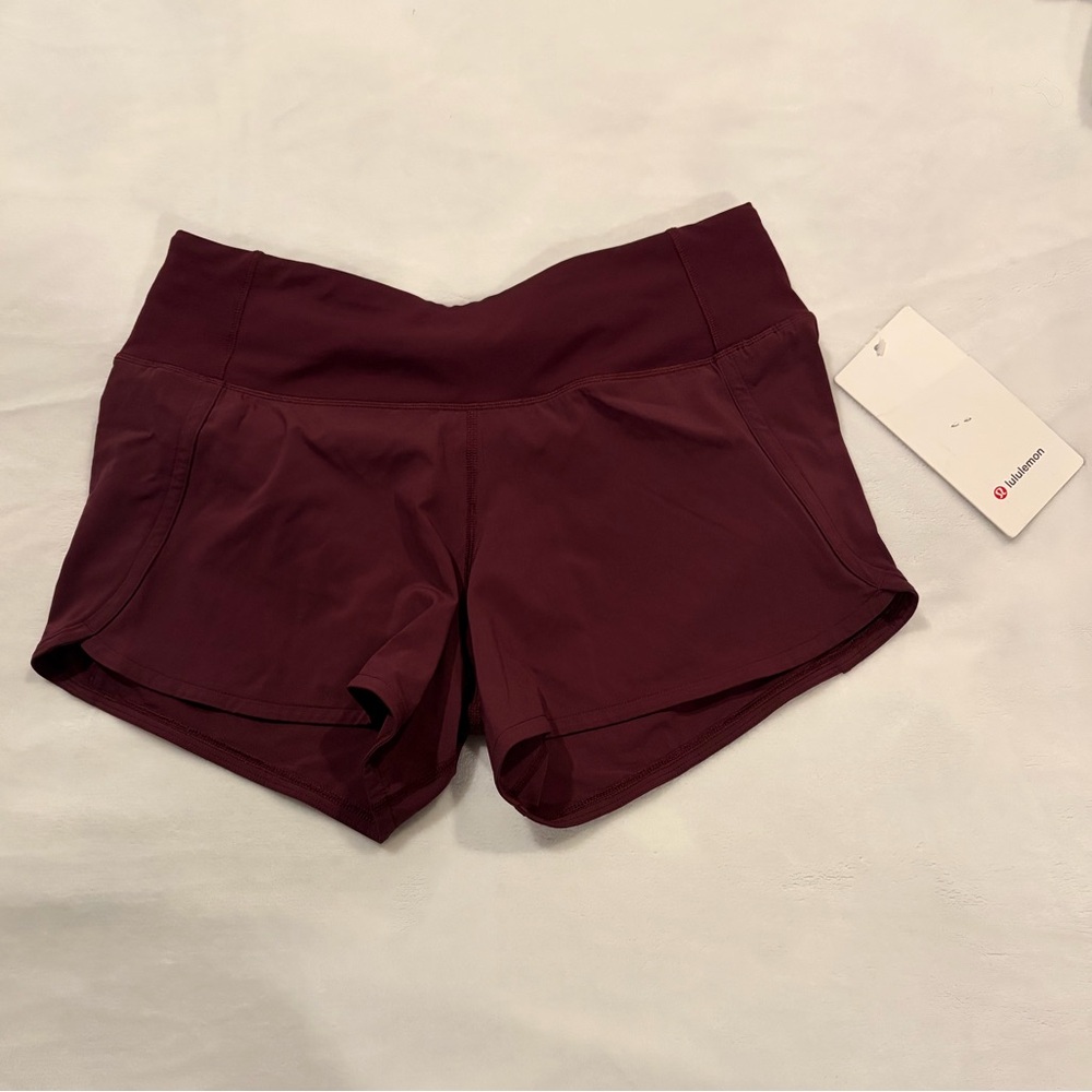 NWT Lululemon Run Times shorts II 4” maroon red shorts new small
